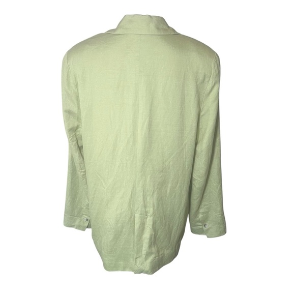 ASTR The Label Rio Oversized Blazer Jacket Celery Green Large NWOT Linen Blend - Picture 12 of 16